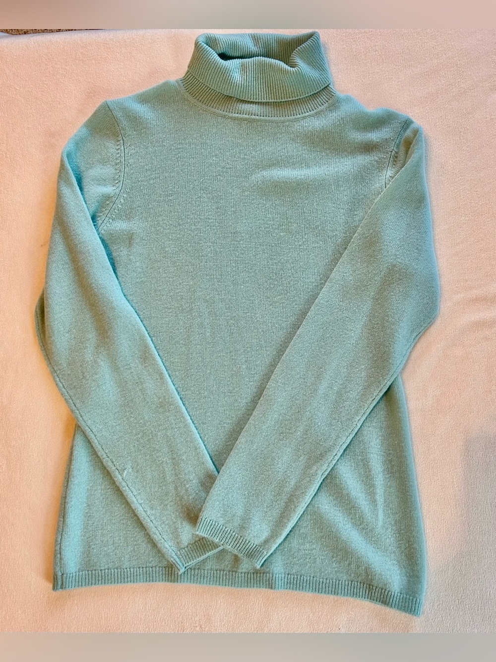 Cashmere Charter Club Light Aqua Turtleneck Sweater Sz S